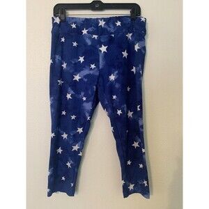 Way To Celebrate Cropped Leggings Patriotic Stars Stretch Womens Size XL